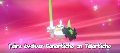 Pokemon Epée et Bouclier&nbsp;: Comment faire évoluer Canarticho en Palarticho